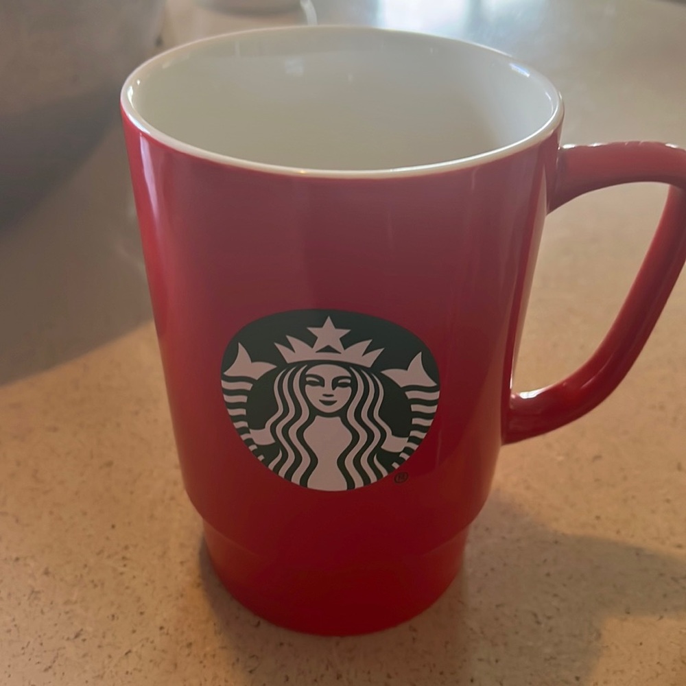 Red Starbucks mug
